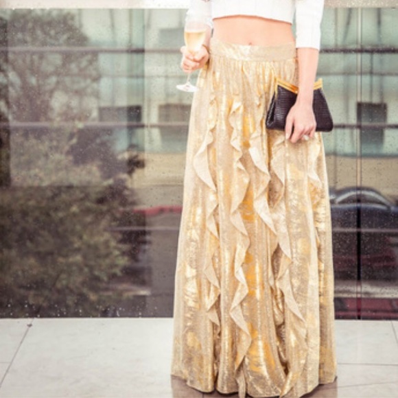 Anthropologie Dresses & Skirts - Moulinette Sprites Gold Maxi Skirt NWOT